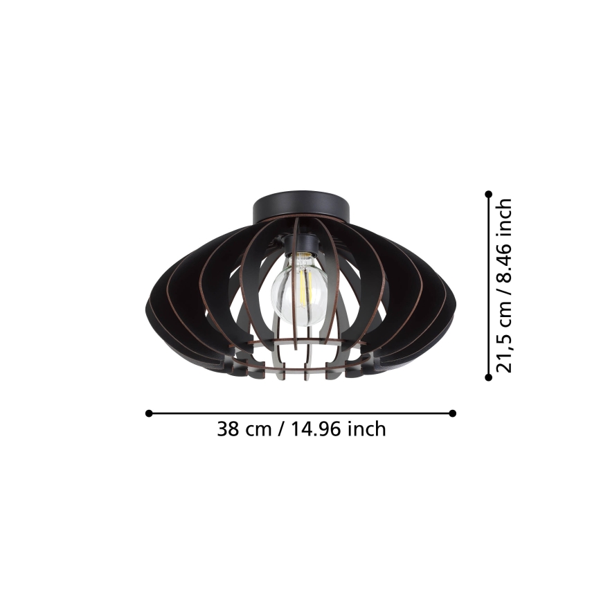 Eglo - Потолочный светильник 1xE27/40W/230V диаметр 38 см черный