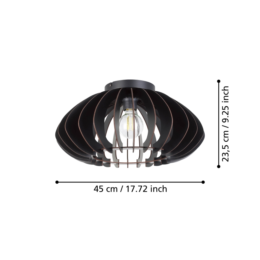 Eglo - Потолочный светильник 1xE27/40W/230V диаметр 45 см черный