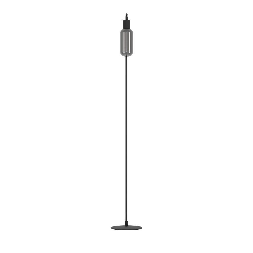 Eglo - Підлогова лампа 1xE27/4W/230V чорна/димчаста