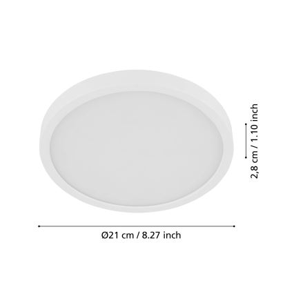 Eglo - Світлодіодний стельовий світильник з датчиком FUEVA LED/17W/230V 3000K ø  21см