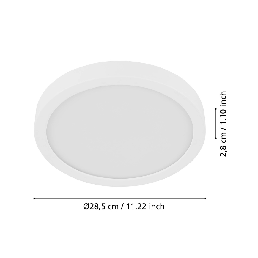Eglo - LED потолочный светильник с датчиком движения FUEVA LED/17W/230V 3000K ø 28,5 cm pr. 28,5 cm
