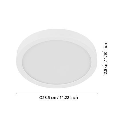 Eglo - Світлодіодний стельовий світильник з датчиком FUEVA LED/17W/230V 3000K ø 28,5 см
