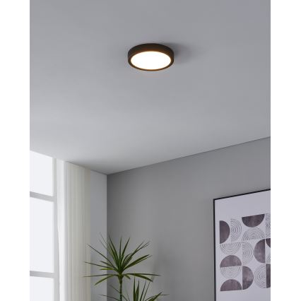 Eglo - Світлодіодний стельовий світильник з датчиком LED/17W/230V 3000K чорний