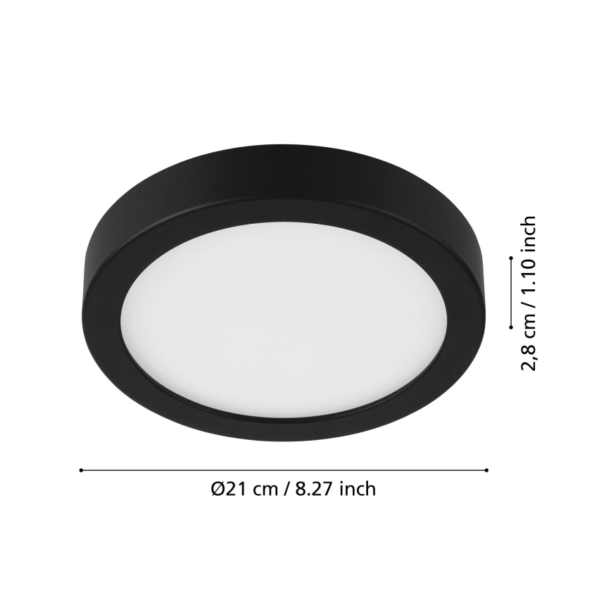Eglo - Світлодіодний стельовий світильник з датчиком LED/17W/230V 3000K чорний