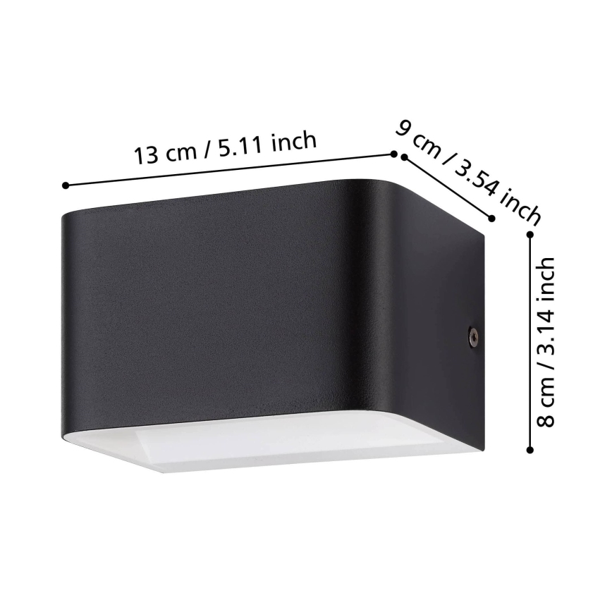 Eglo - Светодиодный настенный светильник LED/6W/230V 3000K черный
