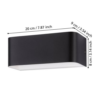 Eglo - Світлодіодний настінний світильник LED/10W/230V 3000K чорний