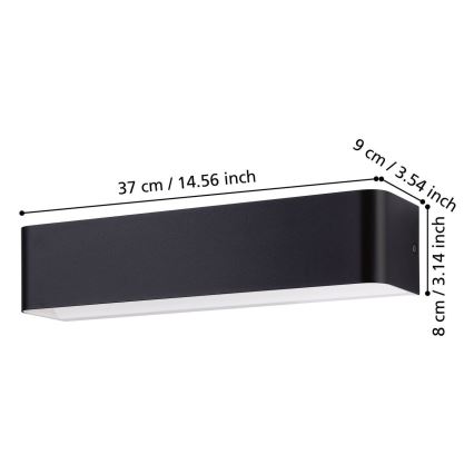 Eglo - Светодиодный настенный светильник LED/12W/230V 3000K черный