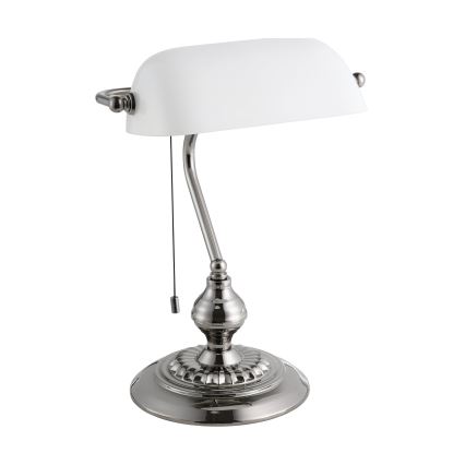 Eglo - Настольная лампа 1xE27/60W/230V белый/блестящий хром
