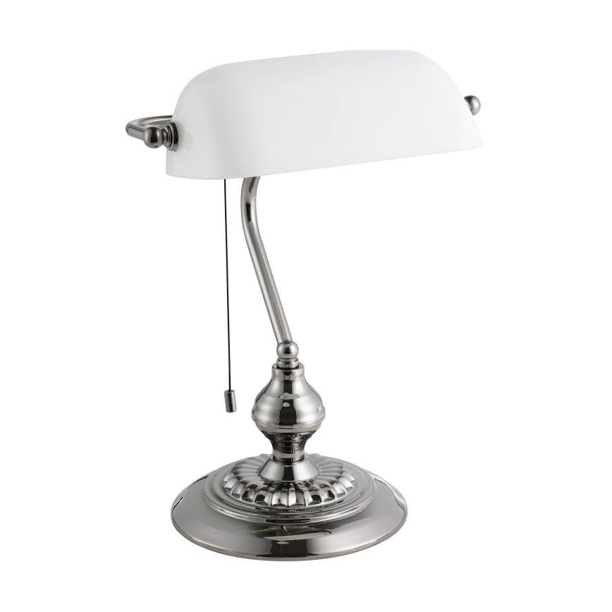 Eglo - Настольная лампа 1xE27/60W/230V белый/блестящий хром
