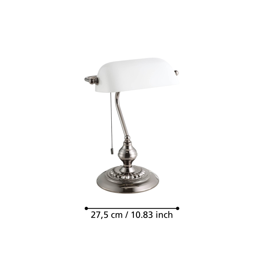 Eglo - Настольная лампа 1xE27/60W/230V белый/блестящий хром