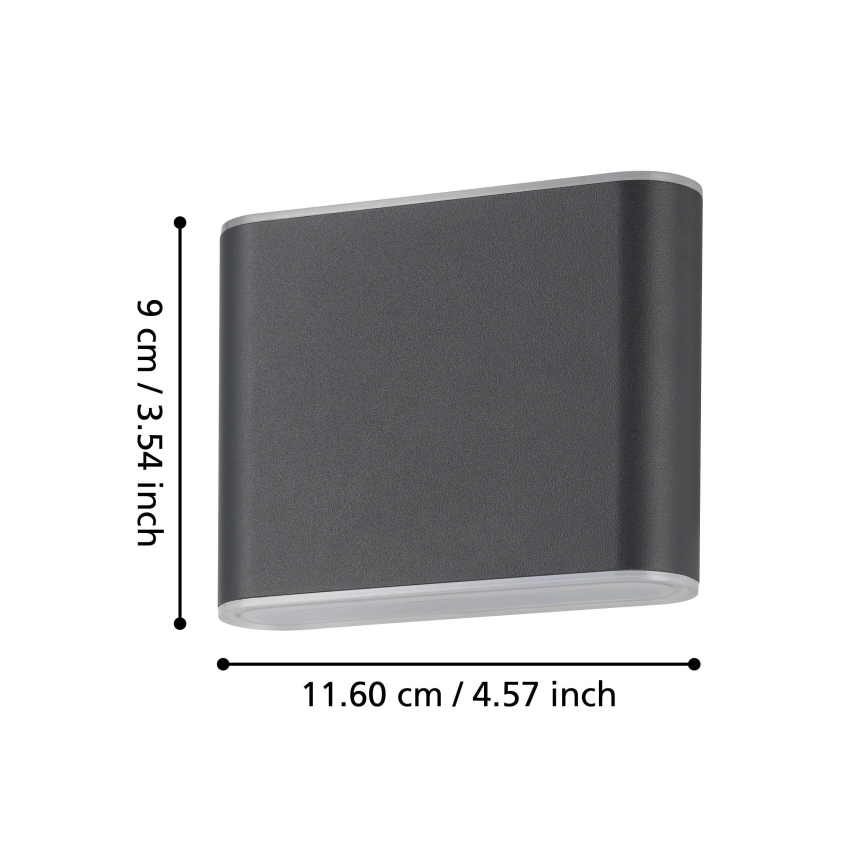 Eglo - Уличный светодиодный настенный светильник 2xLED/2,9W/230V 3000K/4000K/6500K IP65