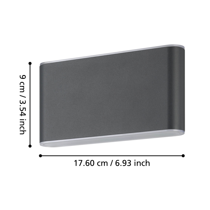 Eglo - Вуличний світлодіодний настінний світильник 2xLED/5,8W/230V 3000/4000/6500K IP65