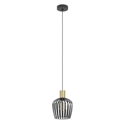 Eglo - Подвесная люстра 1xE27/40W/230V черный/золотистый