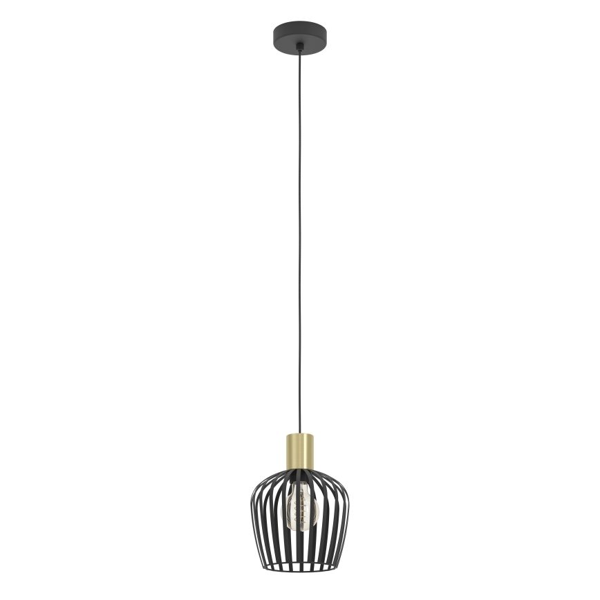 Eglo - Подвесная люстра 1xE27/40W/230V черный/золотистый