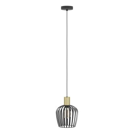 Eglo - Подвесная люстра 1xE27/40W/230V черный/золотистый