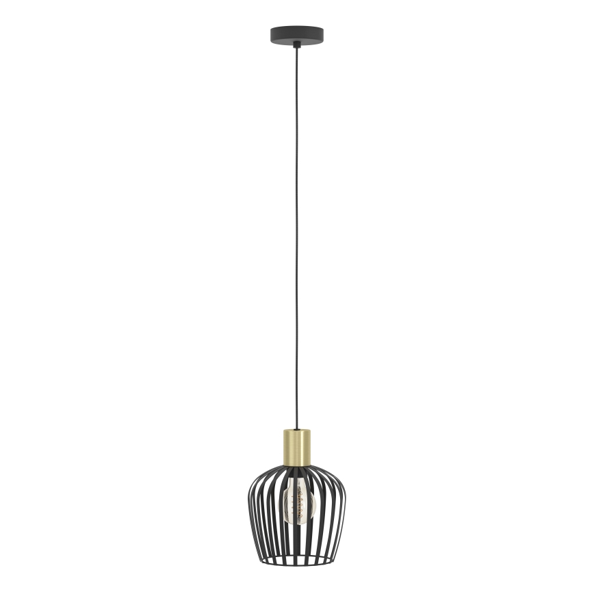 Eglo - Подвесная люстра 1xE27/40W/230V черный/золотистый