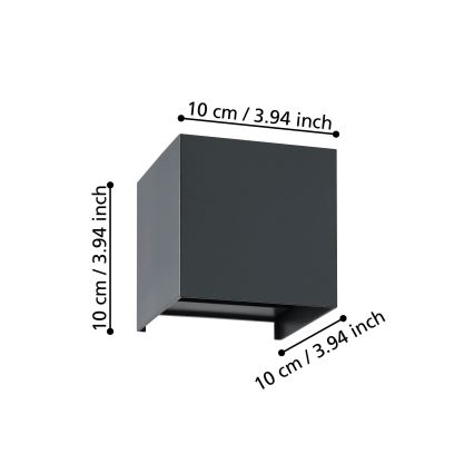 Eglo - Світлодіодний настінний світильник 2xLED/1,5W/230V 3000K чорний