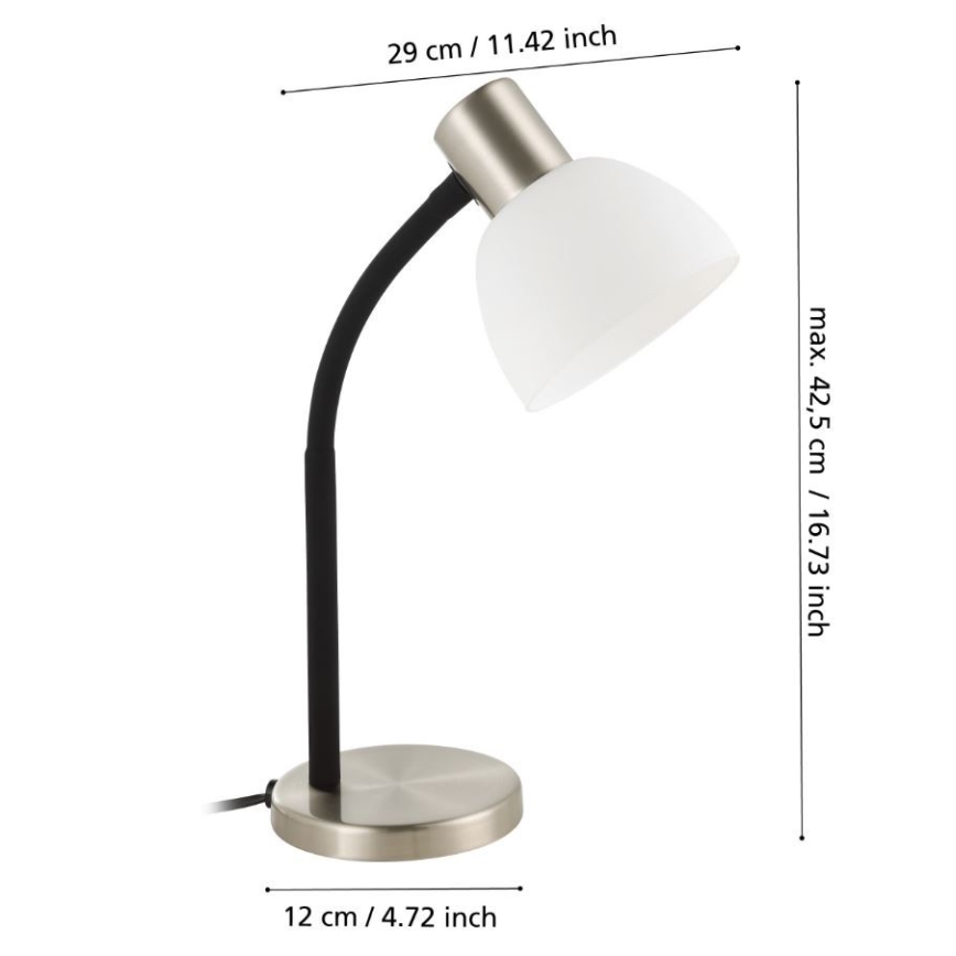 Eglo - Настільна лампа 1xE14/25W/230V матовий хром