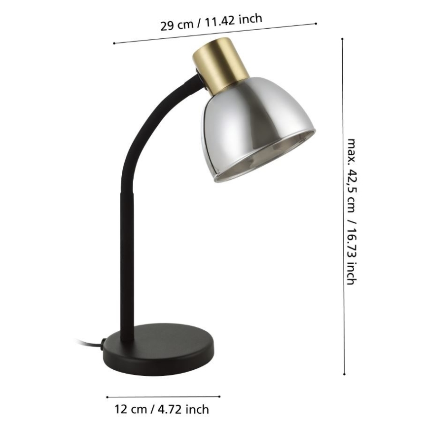 Eglo - Настольная лампа 1xE14/25W/230V золотистый/черный