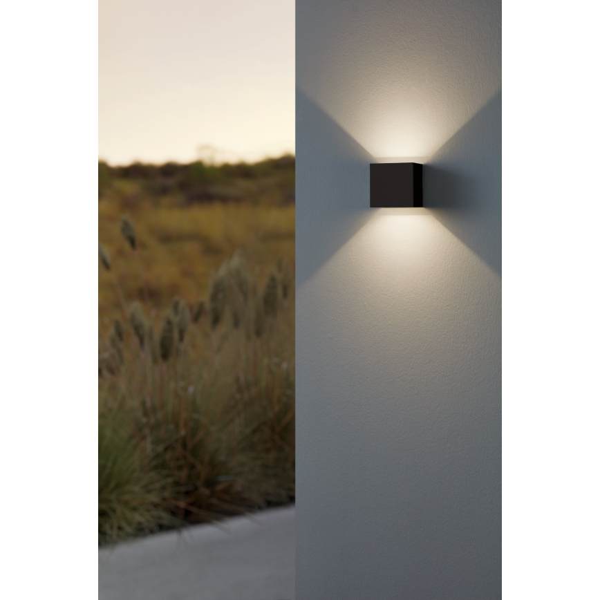 Eglo - Вуличний світлодіодний настінний світильник 2xLED/2,8W/230V IP54 чорний