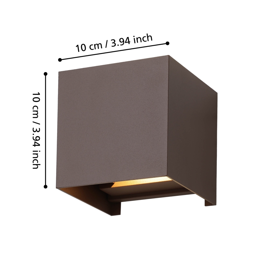 Eglo - Вуличний світлодіодний настінний світильник 2xLED/2,8W/230V IP54 коричневий