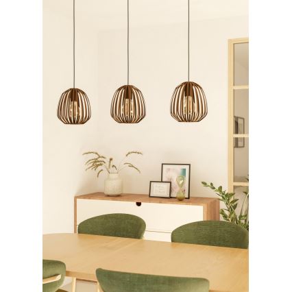 Eglo - Подвесная люстра на тросе 3xE27/40W/230V, бронзовая