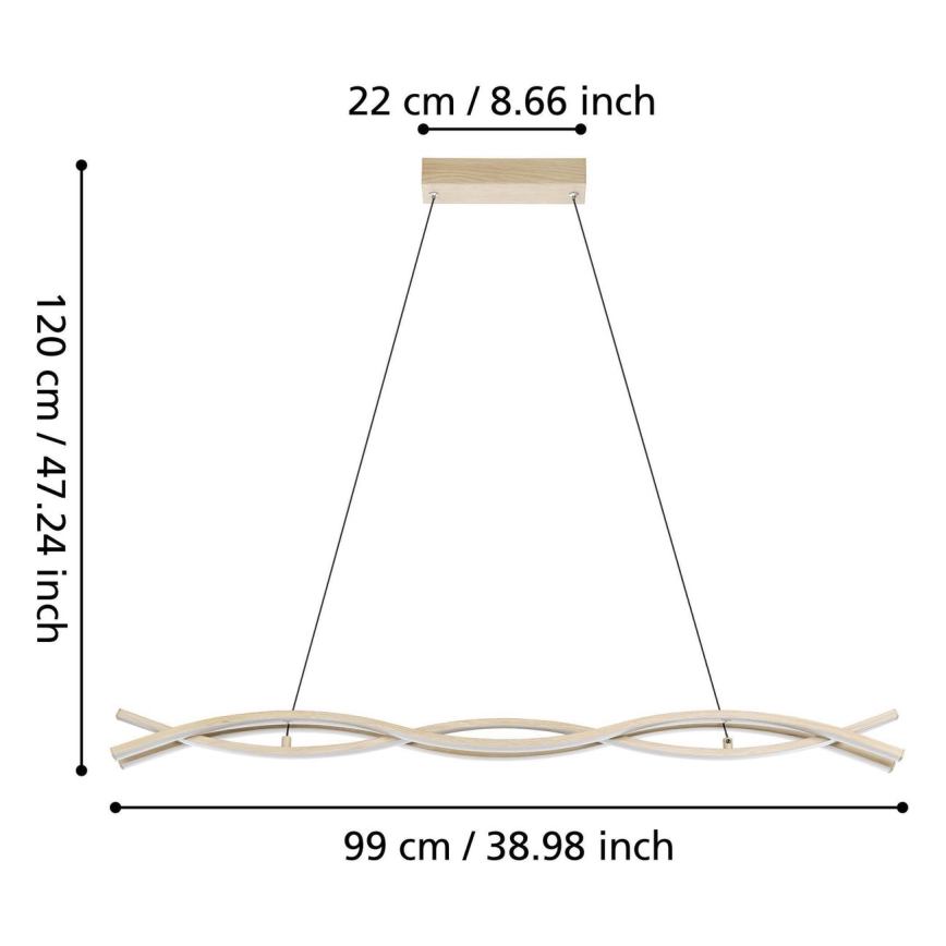 Eglo - LED люстра на тросі LED/35W/230V золота