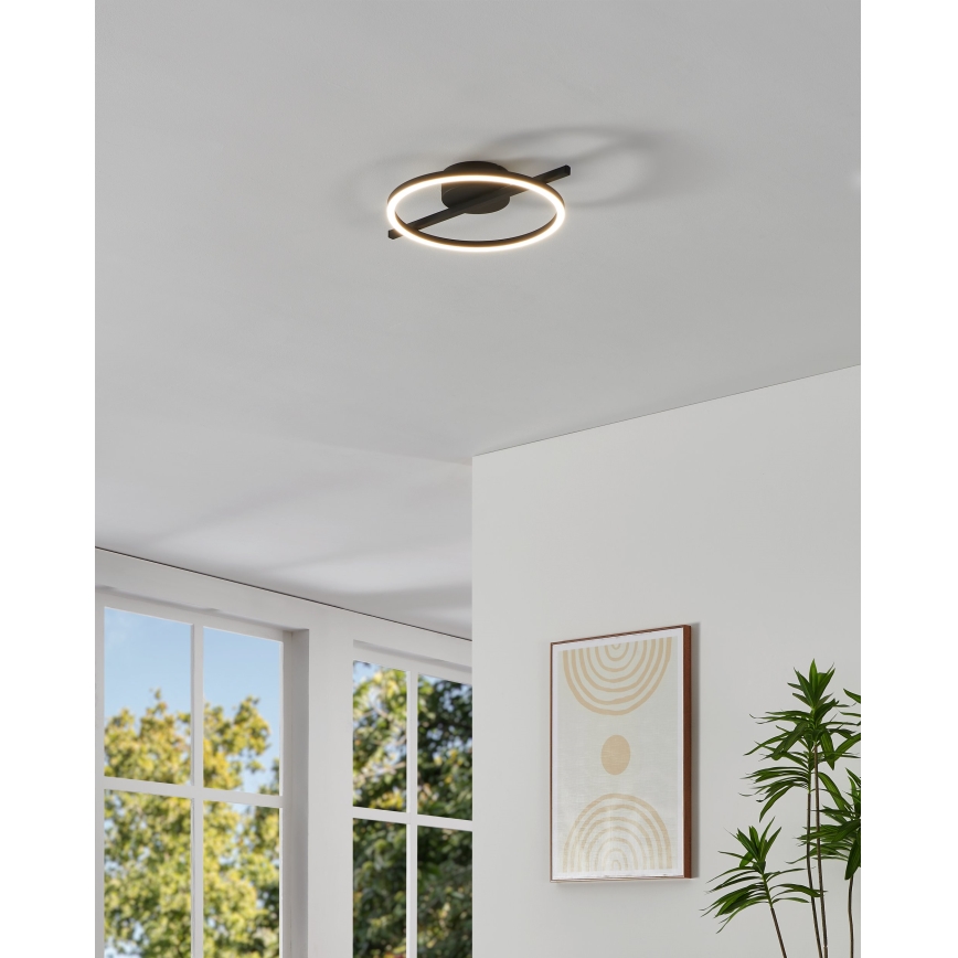 Eglo - Светодиодный потолочный RGBW-светильник с регулированием яркости LED/17W/230V 2700-6500K черный + дистанционное управление
