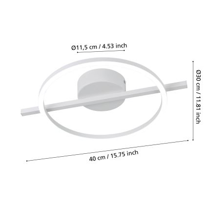 Eglo - Стельовий RGBW-світильник з регулюванням яскравості LED/17W/230V 2700-6500K білий + пульт дистанційного керування