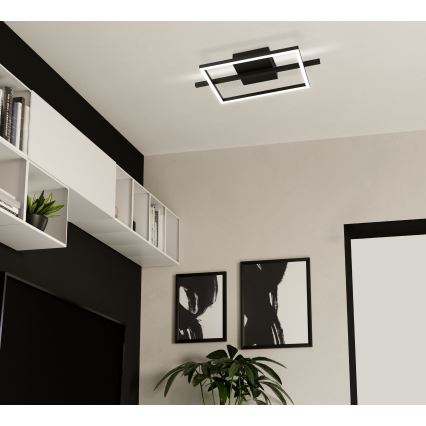 Eglo - Стельовий RGBW-світильник з регулюванням яскравості LED/17W/230V 2700-6500K чорний + пульт дистанційного керування