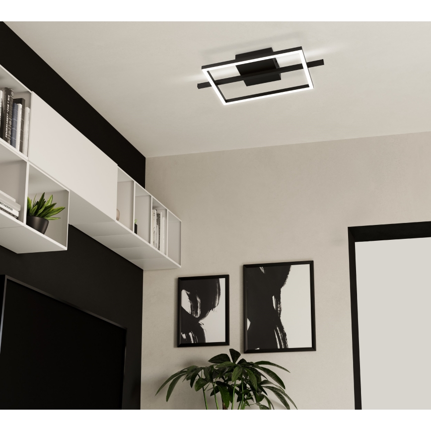 Eglo - Стельовий RGBW-світильник з регулюванням яскравості LED/17W/230V 2700-6500K чорний + пульт дистанційного керування