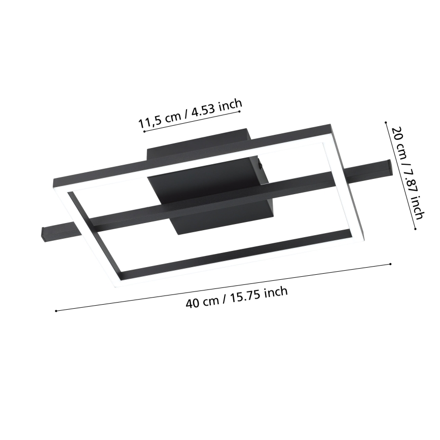 Eglo - Стельовий RGBW-світильник з регулюванням яскравості LED/17W/230V 2700-6500K чорний + пульт дистанційного керування