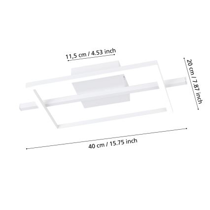 Eglo - Стельовий RGBW-світильник з регулюванням яскравості LED/17W/230V 2700-6500K білий + пульт дистанційного керування