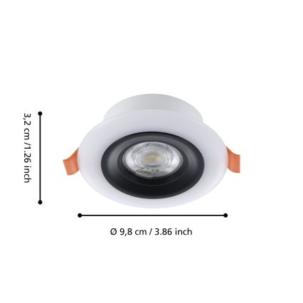 Eglo - НАБІР 3x LED RGBW Вбудований стельовий світильник для ванної з регулюванням яскравості 3xLED/3,8W/230V 2700-6500K IP44 + пульт дистанційного керування