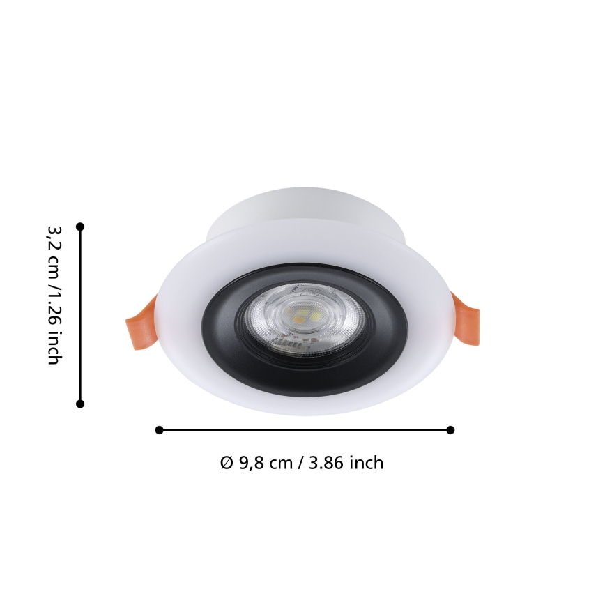Eglo - НАБІР 3x LED RGBW Вбудований стельовий світильник для ванної з регулюванням яскравості 3xLED/3,8W/230V 2700-6500K IP44 + пульт дистанційного керування