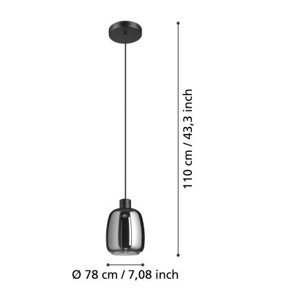Eglo - Светодиодная подвесная RGBW-люстра с регулированием яркости LED/3,7W/230V 2700-6500K черный ZigBee