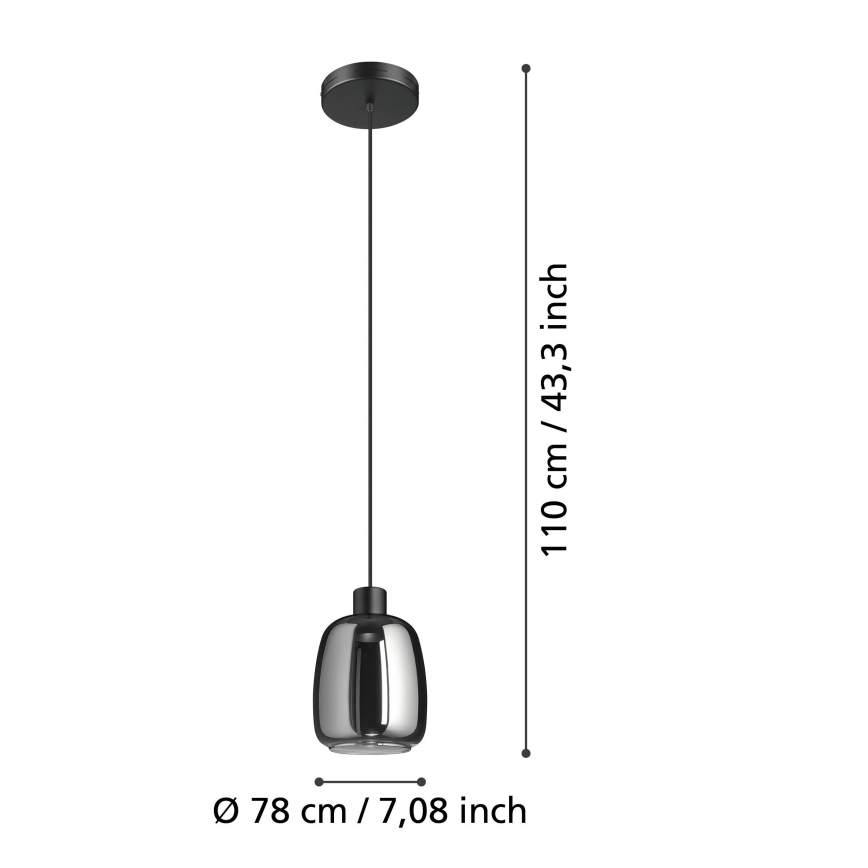 Eglo - Светодиодная подвесная RGBW-люстра с регулированием яркости LED/3,7W/230V 2700-6500K черный ZigBee
