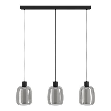 Eglo - Светодиодная подвесная RGBW-люстра с регулированием яркости 3xLED/3,7W/230V 2700-6500K серый