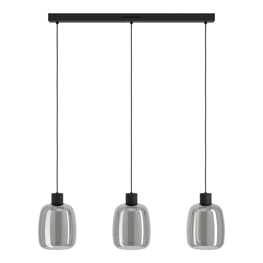 Eglo - Светодиодная подвесная RGBW-люстра с регулированием яркости 3xLED/3,7W/230V 2700-6500K серый