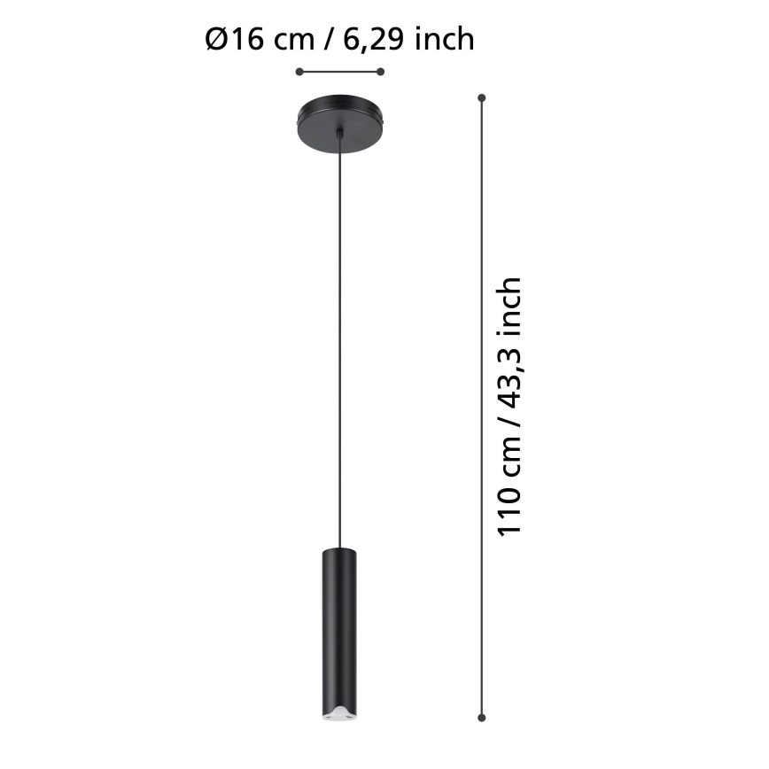 Eglo - LED RGBW Підвісна люстра з регулюванням яскравості LED/3,7W/230V 2700-6500K чорний