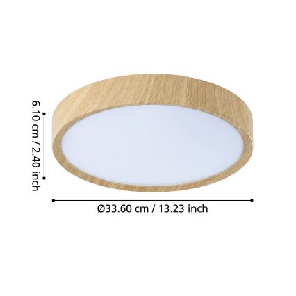 Eglo - Світлодіодний стельовий світильник для ванної кімнати LED/14,6W/230V IP44 бежевий