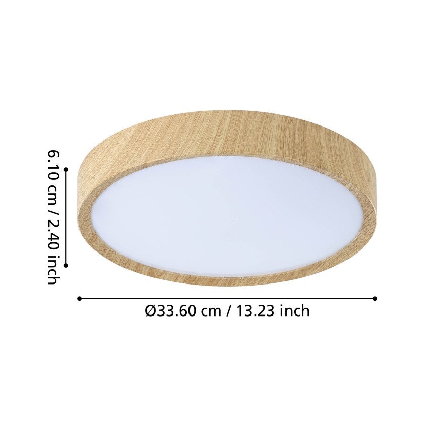 Eglo - Світлодіодний стельовий світильник для ванної кімнати LED/14,6W/230V IP44 бежевий