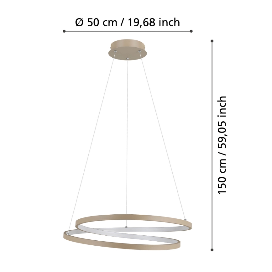 Eglo - Світлодіодна підвісна люстра LED/36W/230V 3000K бежевий