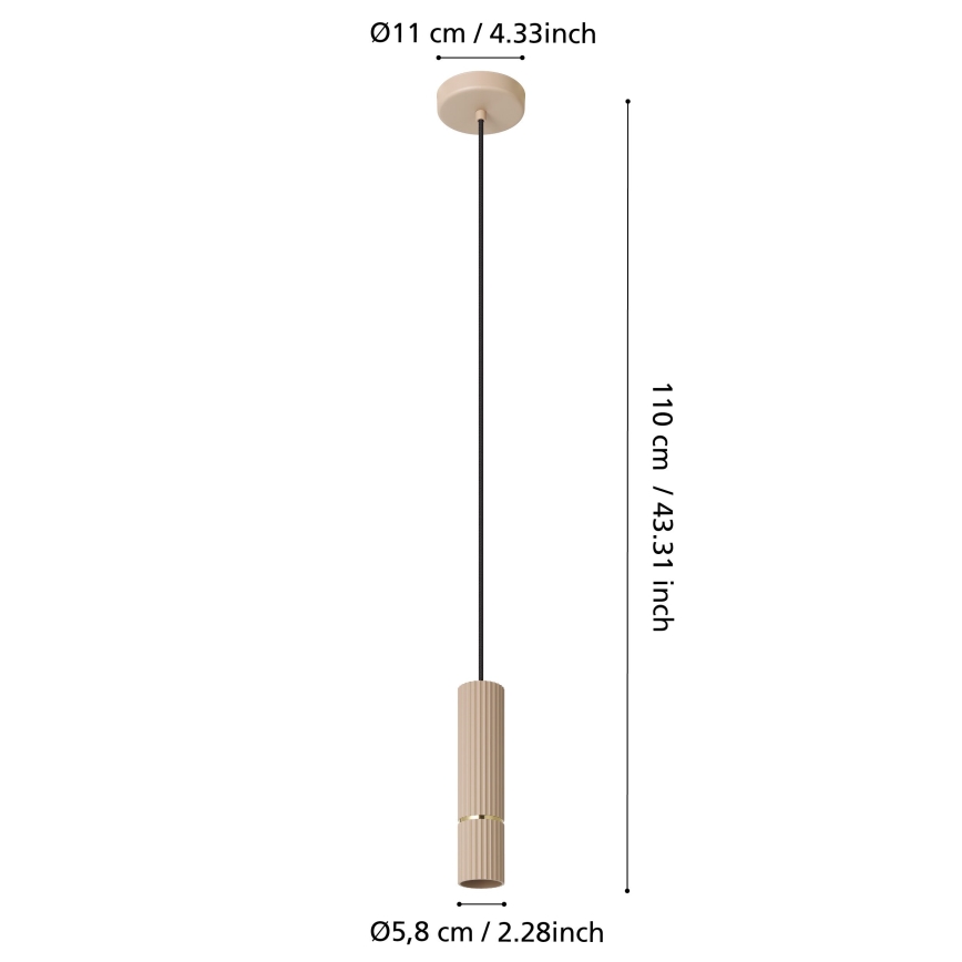 Eglo - Светодиодная подвесная люстра 1xGU10/5W/230V 3000K бежевый