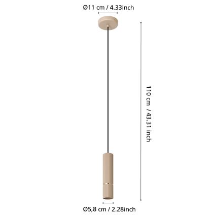 Eglo - Світлодіодна підвісна люстра 1xGU10/5W/230V 3000K бежевий