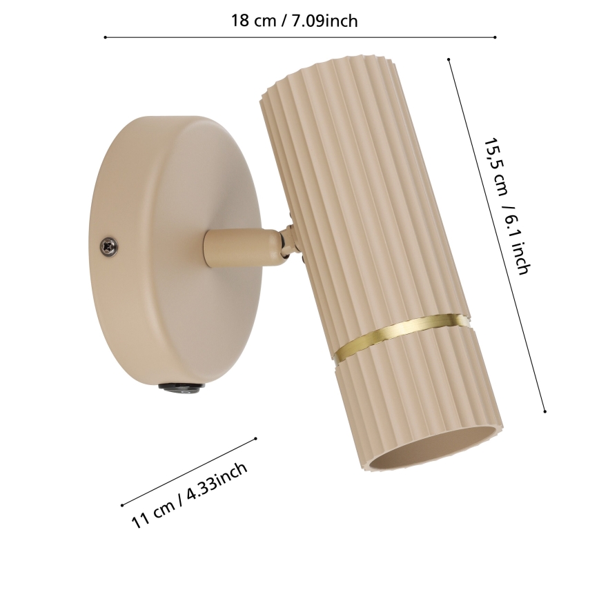 Eglo - Світлодіодний настінний світильник 1xGU10/5W/230V 3000K бежевий