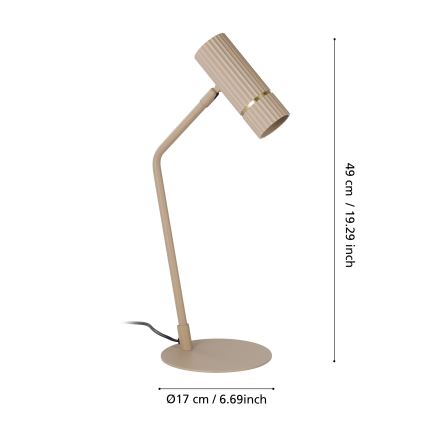 Eglo - Светодиодная настольная лампа 1xGU10/5W/230V 3000K бежевый