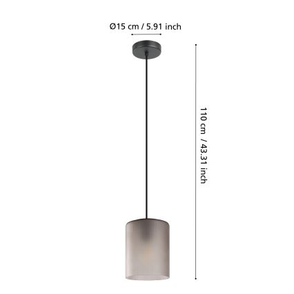 Eglo - Подвесная люстра 1xE27/40W/230V серый