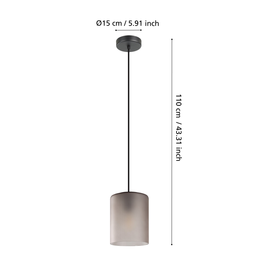 Eglo - Подвесная люстра 1xE27/40W/230V серый