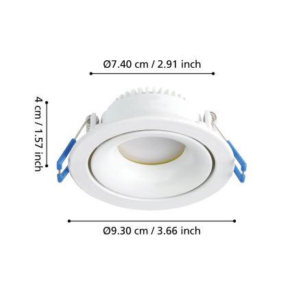 Eglo - Стельовий вбудований LED світильник з регулюванням яскравості LED/4,9W/230V білий